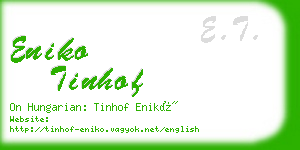 eniko tinhof business card